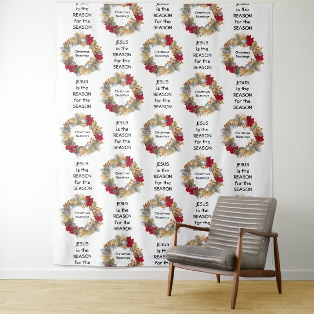 Tapiz Navidad | JESÚS RAZÓN DE LA TEMPORADA | Corona fes (In situ)