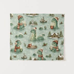 Tapiz Navidad Nessie Monstruo del Lago Ness Acogedores C