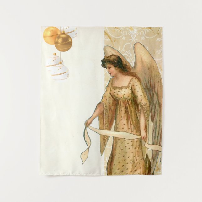 Tapiz Navidades Angel & Ornaments (Anverso)