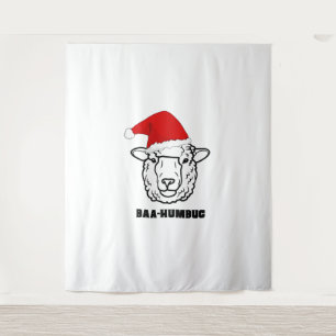 Tapiz Navidades Baa-Humbug-Oveja graciosa agricultora An