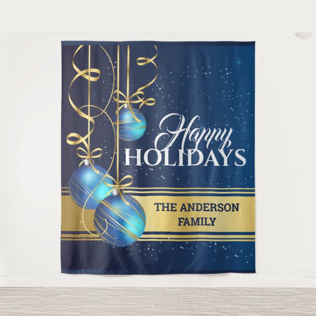 Tapiz Navidades baubels lujosos saludo muro (Anverso)