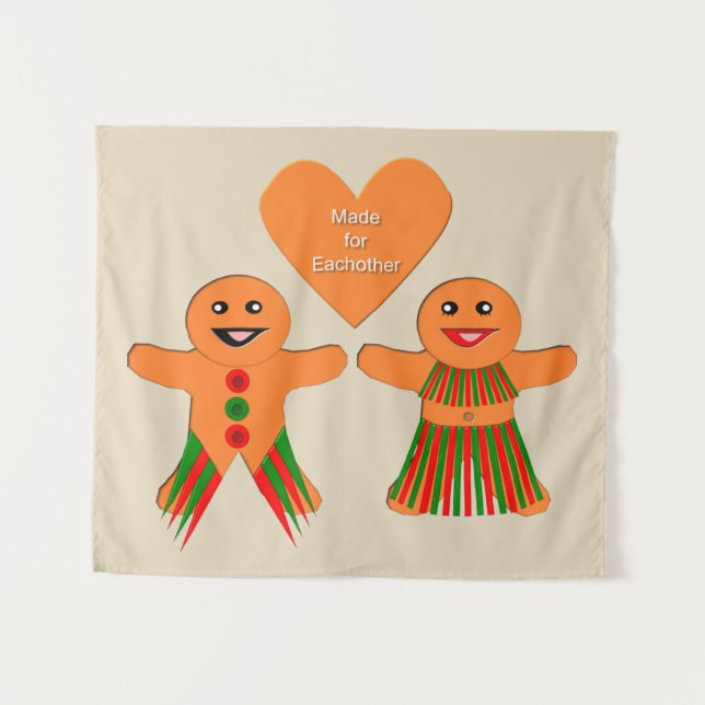 Tapiz Navidades Cuidados Gingerbread Pareja (Anverso (horizontal))