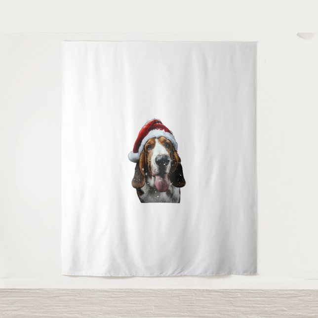 Tapiz Navidades de Basset Hound (Anverso)
