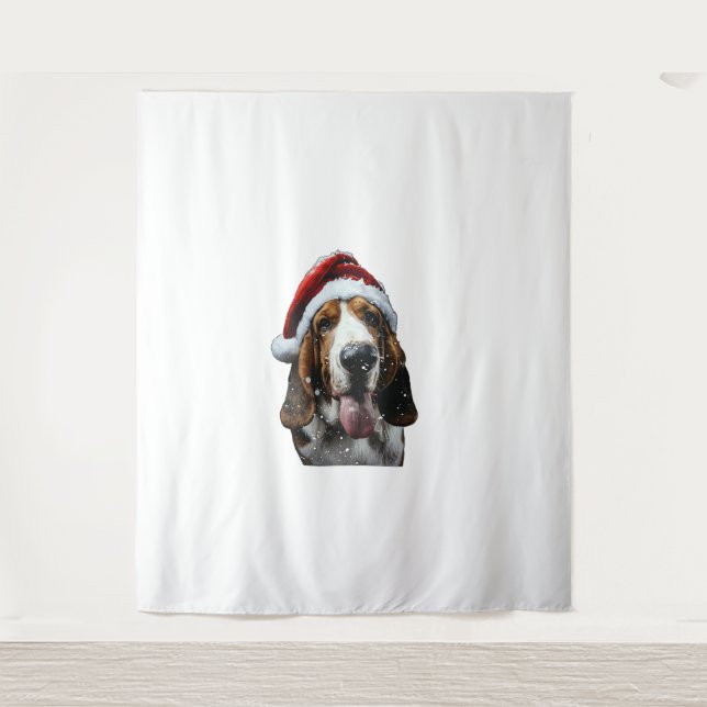 Tapiz Navidades de Basset Hound (Anverso)