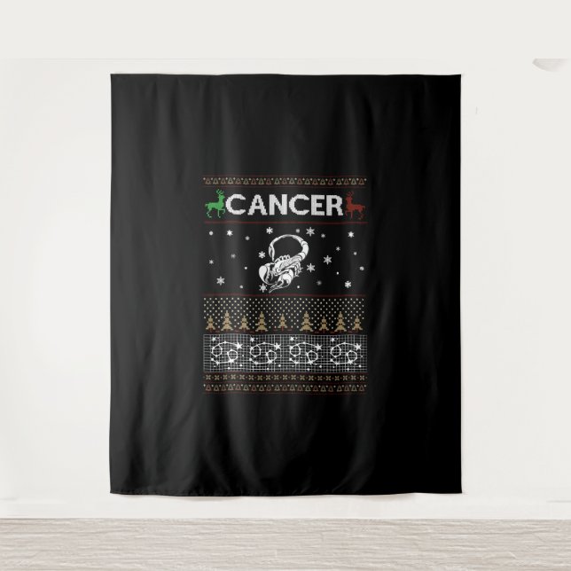 Tapiz Navidades de cáncer suéter feo (Anverso)