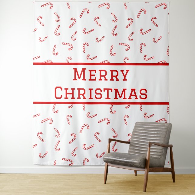 Tapiz Navidades de Candy Cane personalizados (In situ)
