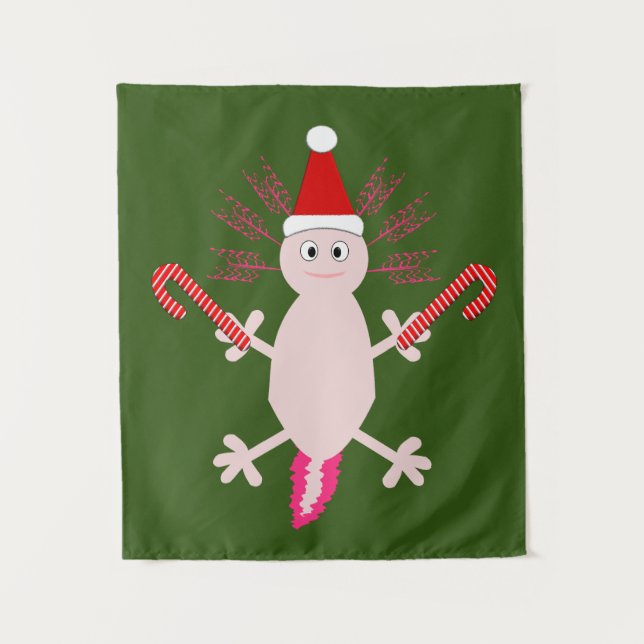 Tapiz Navidades de Cute Axolotl (Anverso)