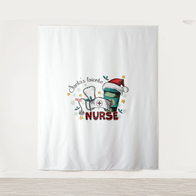 Tapiz Navidades de enfermería favoritas de Santa María E (Anverso)