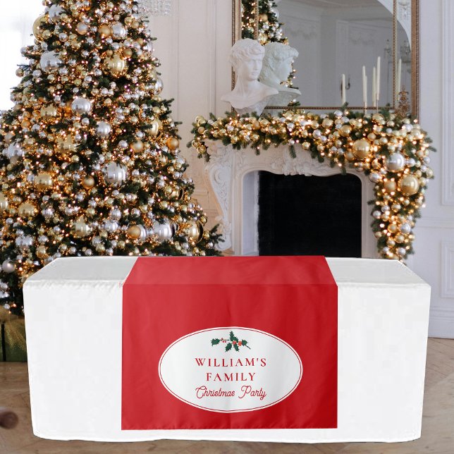 Tapiz Navidades de familia Fiesta de cena Buffet Table R (Family Christmas Dinner Party Table Sign Runner Tapestry)