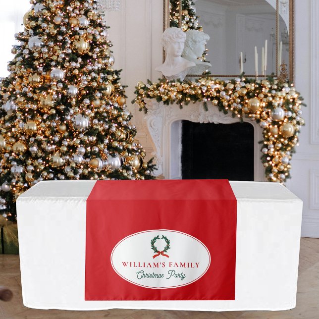Tapiz Navidades de familia Fiesta de cena Buffet Table R (Family Christmas Dinner Party Table Sign Runner Tapestry)