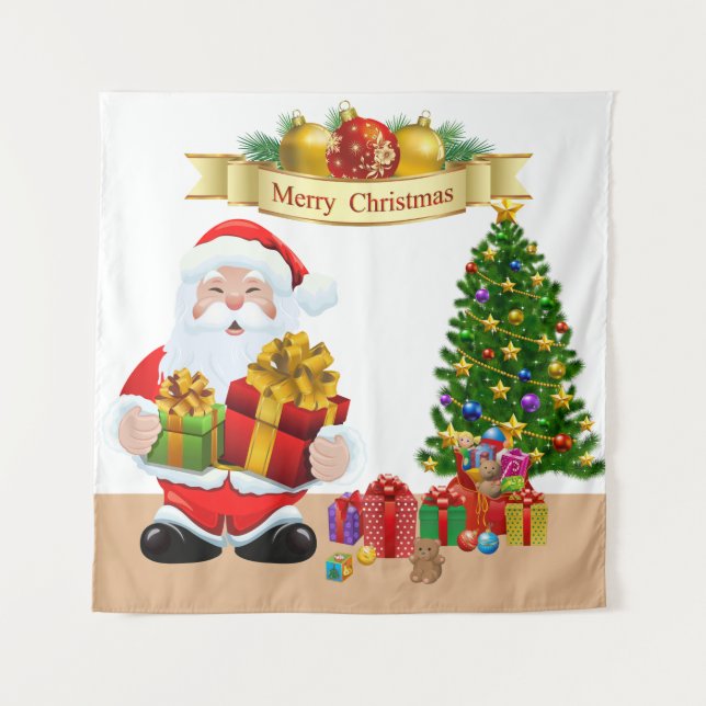 Tapiz Navidades de fotografía selfie Fiesta de Santa Tre (Anverso)