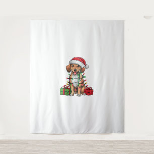 Tapiz Navidades de Perro Cur de Santa Hat Mountain ilumi