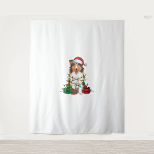 Tapiz Navidades de perros callejeros de Santa Hat Rough