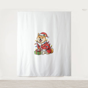 Tapiz Navidades de perros inu de Santa Shiba
