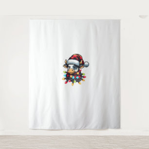 Tapiz Navidades de vaca Santa Hat Bufalo Jugado Xmas Vac