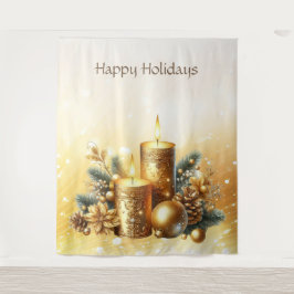 Tapiz Navidades de Velas Doradas fondo de vacaciones