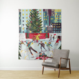 Tapiz Navidades del centro Rockefeller de Nueva York pat