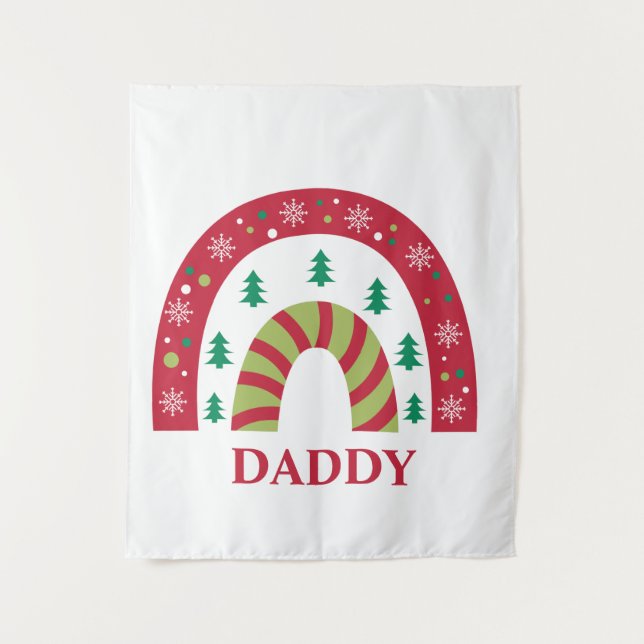 Tapiz Navidades familiares únicos Boho Rainbow (Anverso)