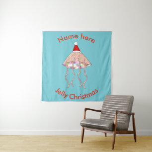 Tapiz Navidades Fiesta Jellyfish Personalizado Tapestry