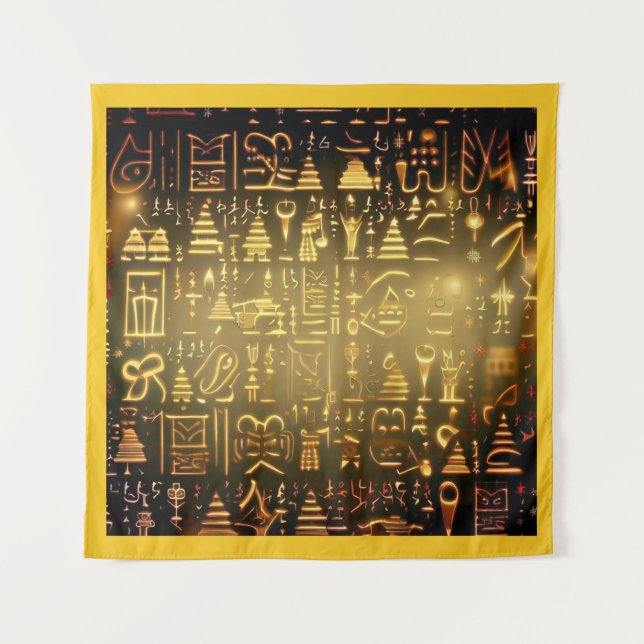 Tapiz Navidades Jeroglíficos Egipcios 2 (Anverso)