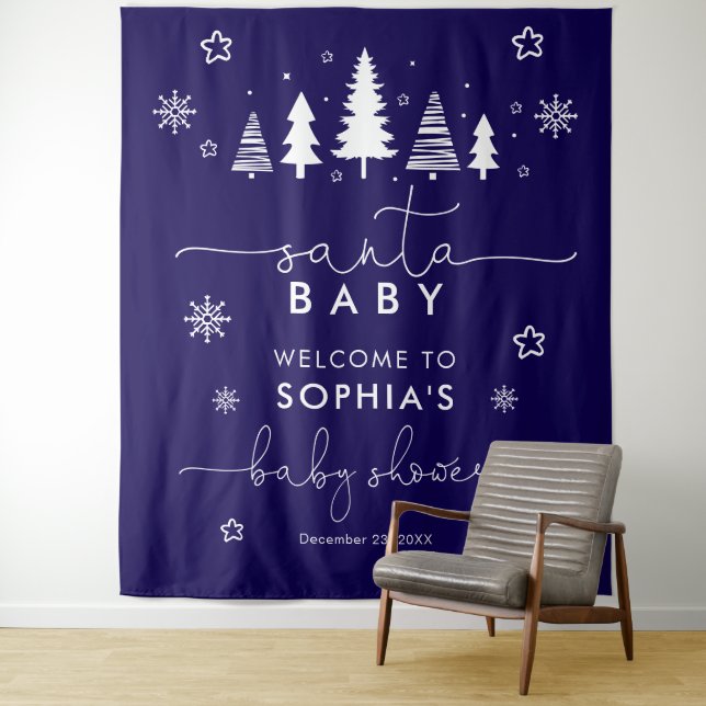Tapiz Navidades minimalistas Baby Shower (In situ)