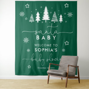 Tapiz Navidades minimalistas Baby Shower Greenery