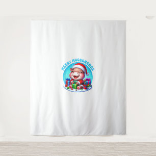 Tapiz Navidades Moo Deng Merry Moodengmas Baby Hippo Chr