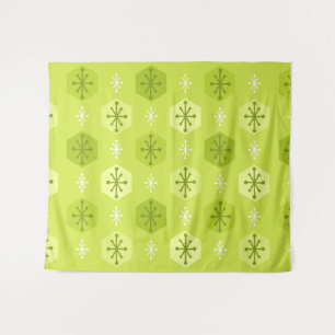Tapiz Navidades retro Snowflakes Chartreuse