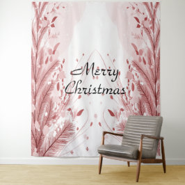 Tapiz Navidades rojos Pine Tree Snow Decoración Hermosa