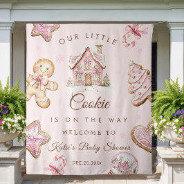 Tapiz Navidades rosados Cookie Baby Shower Chica Tapestr