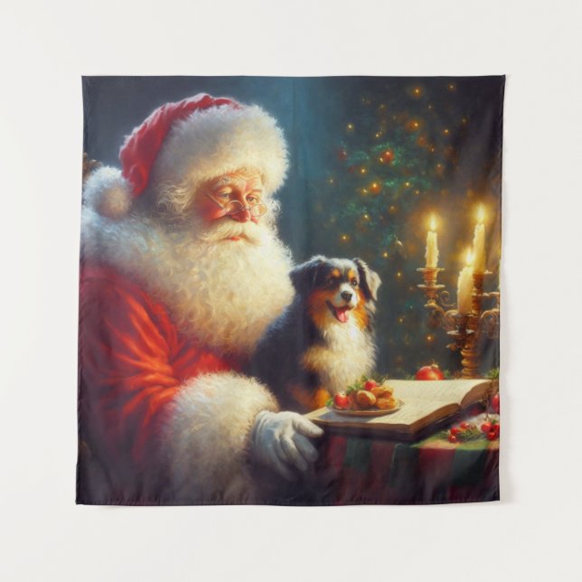 Tapiz Navidades Santa Claus con perros 5 (Anverso)