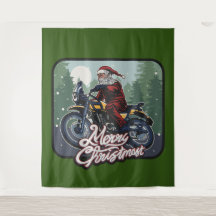 Navidades Santa Claus Montando en Motocicleta
