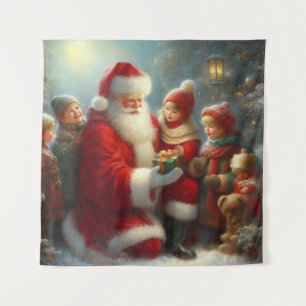 Tapiz Navidades Santa con niños 2