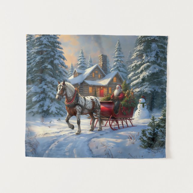 Tapiz Navidades Sleigh Santa (Anverso (horizontal))