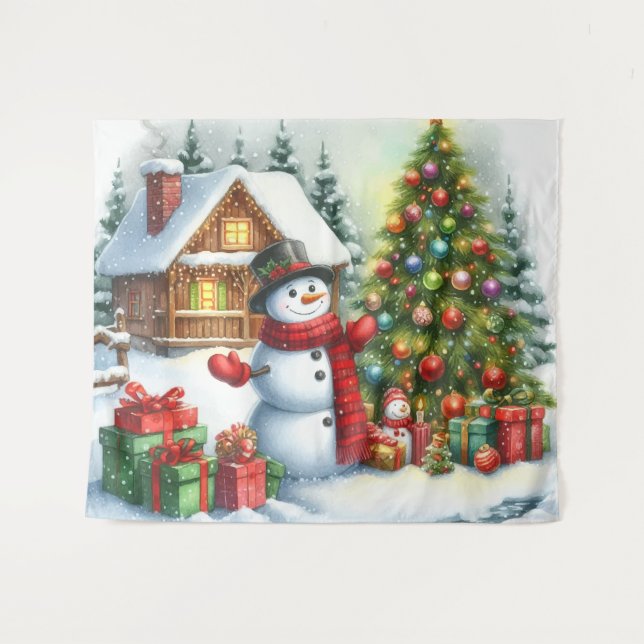 Tapiz Navidades Snowman (Anverso (horizontal))