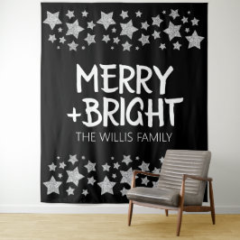 Tapiz Navidades Sparkle Stars Merry bright Nombre de la