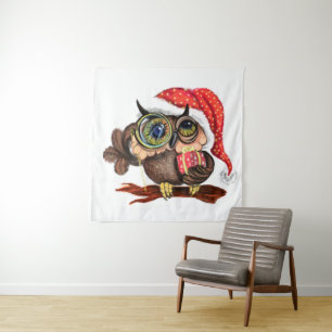 Tapiz Navidades Tapestry Baby Owl con Regalo