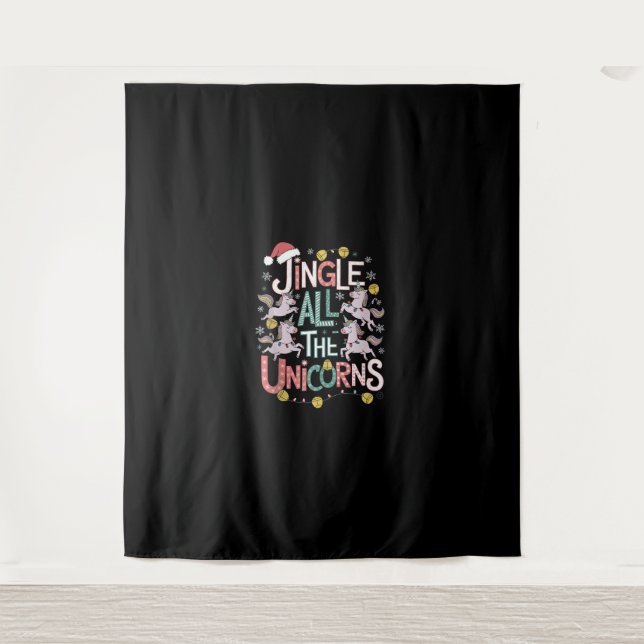 Tapiz Navidades Unicornios Cantan Todo El Escuadrón De U (Anverso)