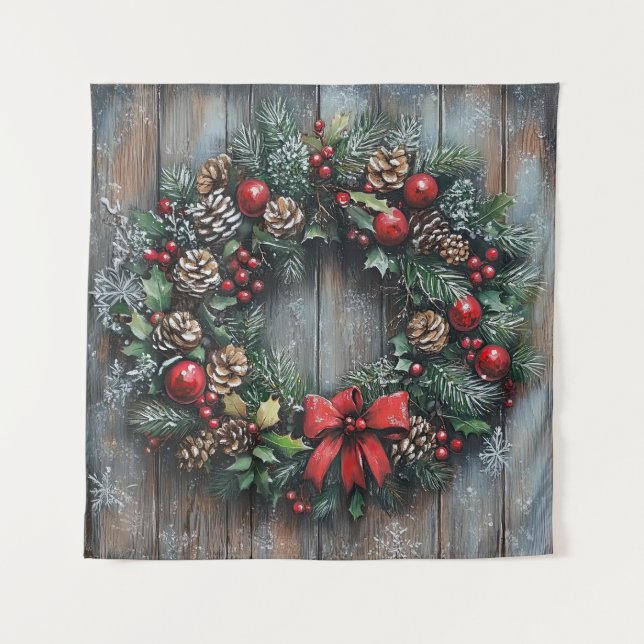 Tapiz Navidades Wreath Tapestry (Anverso)