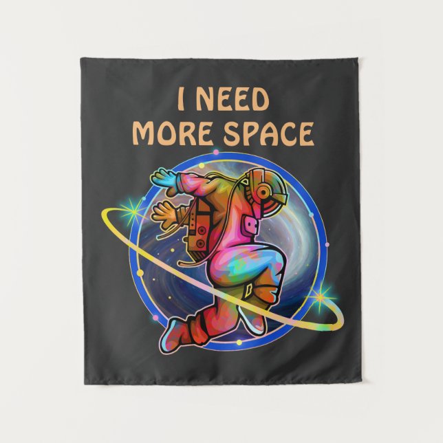 TAPIZ NECESITO MÁS ESPACIO ASTRONAUTA GALAXIA PERSONALIZ (Anverso)