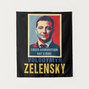 Tapiz Necesito munición, no un viaje, Volodymyr Zelensky