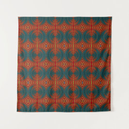 Tapiz Negrita Abstracta Hippie Genial Rojo Azul Étnico