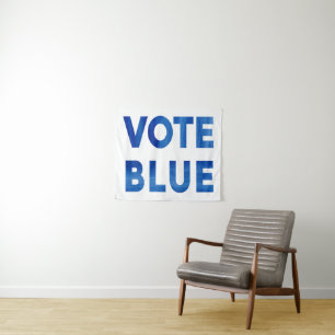 Tapiz Negrita Votación azul acuarela texto político