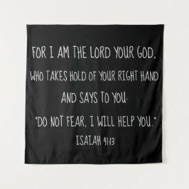 Tapiz Negro del mensaje del verso de la biblia del 41:13