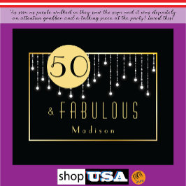 Tapiz Negro Divertido Genial Cumpleaños 50 de Fab