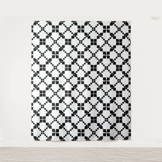 Tapiz Negro y blanco, geométrico, sencillo, de moda (Anverso)