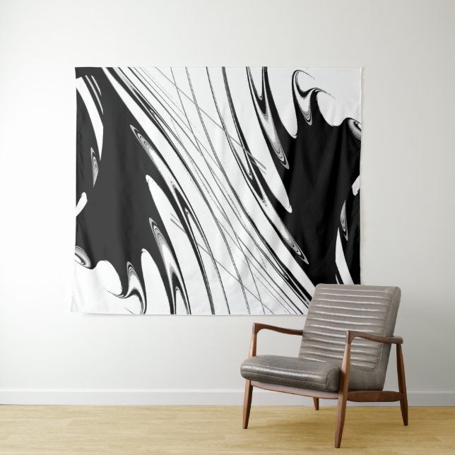 Tapiz Negro y Blanco Moderno (In situ (horizontal))