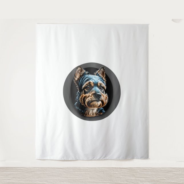 Tapiz negro yorkshire terrier (Anverso)