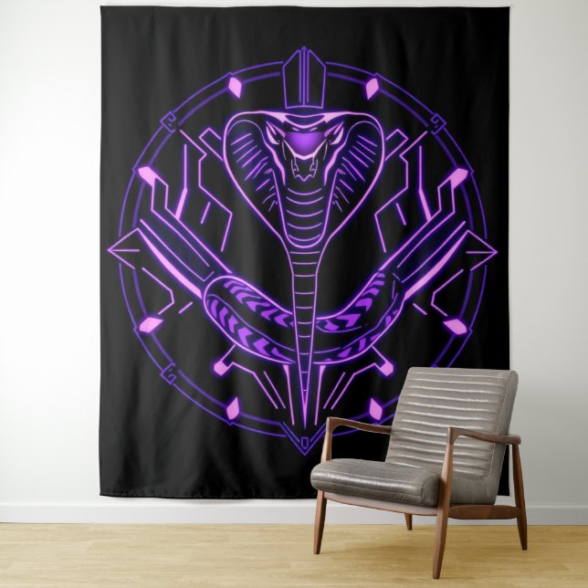 Tapiz Neon-Kobra – Wächter des digitalen Dschungels (In situ)