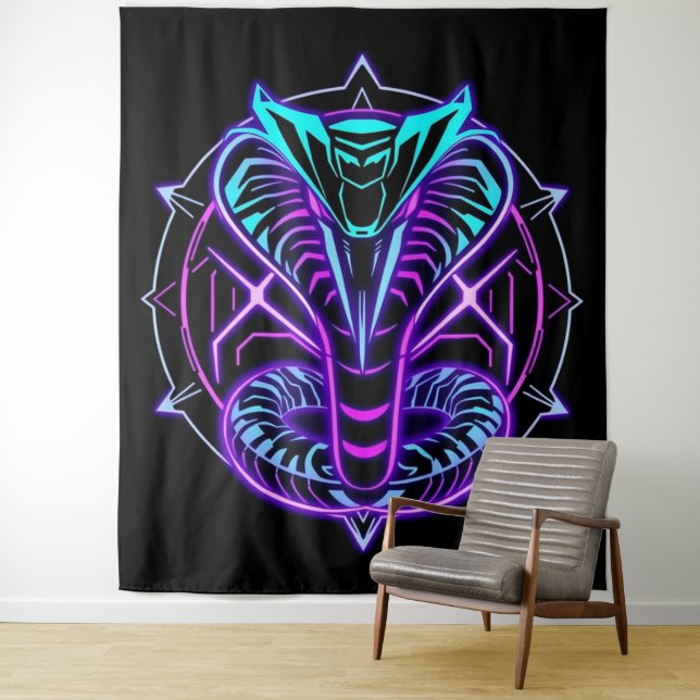 Tapiz Neon-Kobra – Wächter des digitalen Dschungels (In situ)